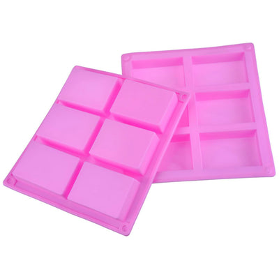 手工皂長方形矽膠模具 (6入)