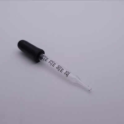 透明玻璃刻度滴管1ml  黑色橡膠頭 Dropper (附送刷子)