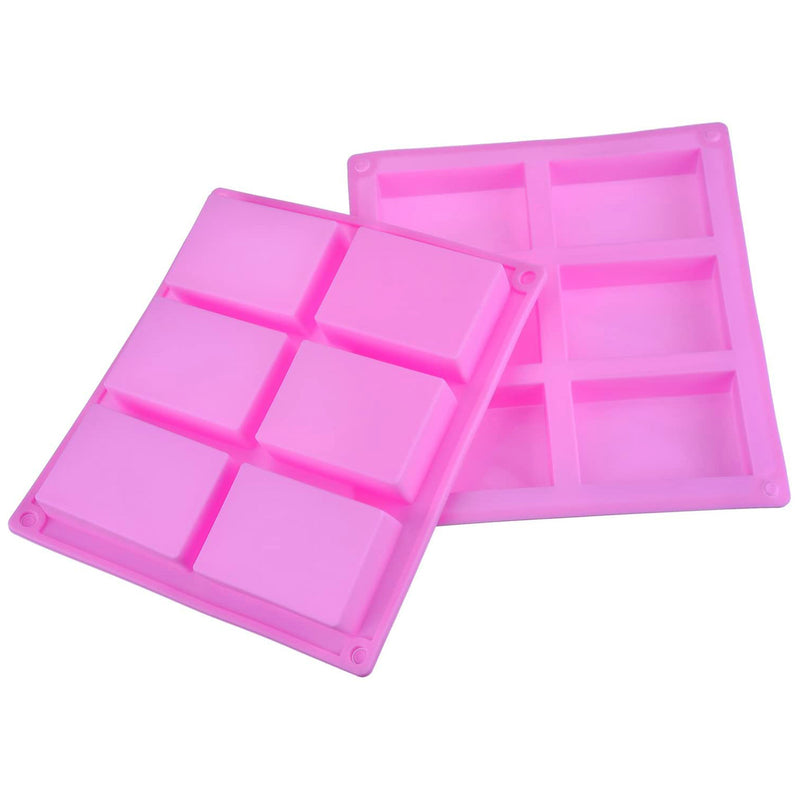 手工皂長方形矽膠模具 (6入)
