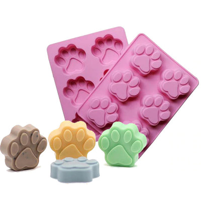 手工皂可愛寵物小爪印矽膠模 (6入)